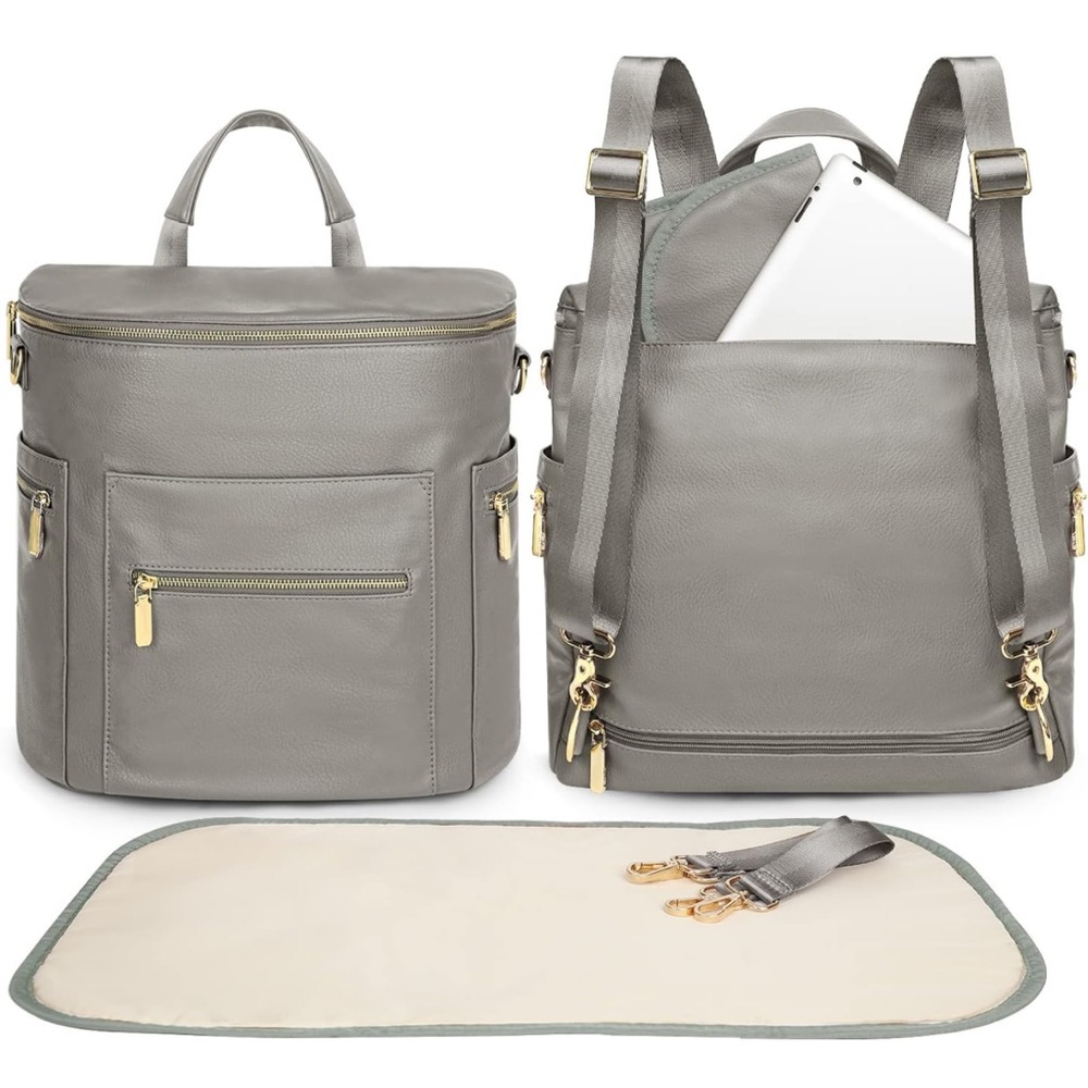 Miss Fong Faux Leather Diaper Bag